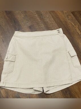 Vintage Bill Blass Jeanswear Women’s Beige/White Gingham Skort Size 10